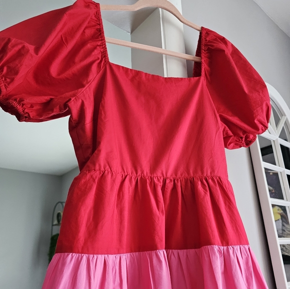 Puff Sleeve color block dress - Picture 4 of 7